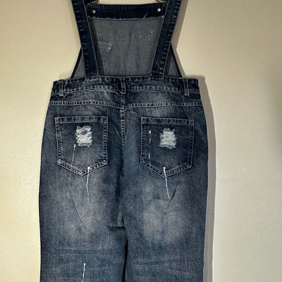 Yapai Vintage 1987 Overall Women Jeans Large 28 Blue Capri Mid Rise Denim - Picture 8 of 15